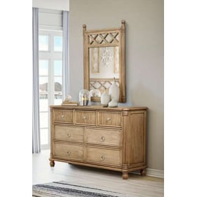 Sea Winds Malibu Natural Brown 7 Drawer Dresser and Mirror