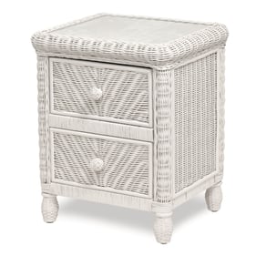 Sea Winds Santa Cruz White Glass Top Night Stand