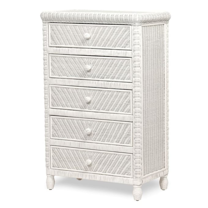 Sea Winds Santa Cruz White Glass Top Drawer Chest SEWN-B57935-WHITE