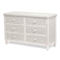 Santa Cruz 6 Drawer Dresser w/ Glass Top