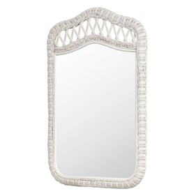 Sea Winds Santa Cruz White Wicker Mirror