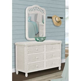 Sea Winds Santa Cruz White Dresser and Mirror