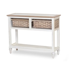 Sea Winds Island Breeze White Brown Console Table