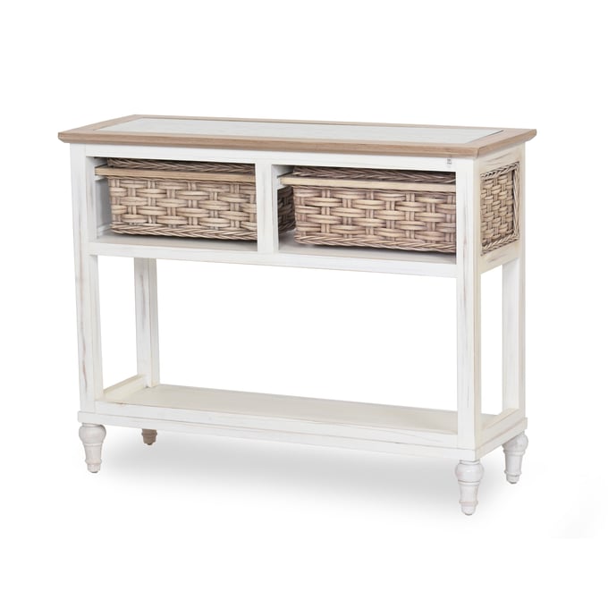 Sea Winds Island Breeze White Brown Console Table SEWN-B59103-WD-WH