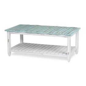 Sea Winds Picket Fence Blue White Coffee Table