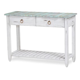 Sea Winds Picket Fence Blue White Console Table