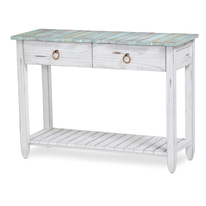 Sea Winds Picket Fence Blue White Console Table SEWN-B78204-DBLEU-WH