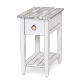 Sea Winds Picket Fence Gray White Chairside Table