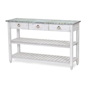 Sea Winds Picket Fence Blue White Entertainment TV Stand