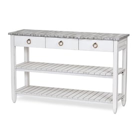 Sea Winds Picket Fence Gray White Entertainment TV Stand