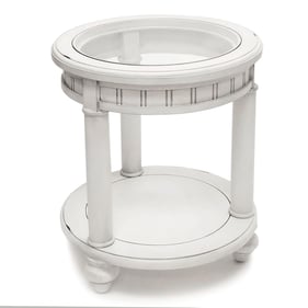 Sea Winds Monaco White Round End Table