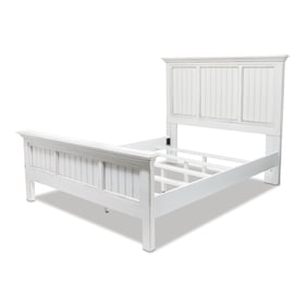 Sea Winds Monaco White Wood King Panel Bed