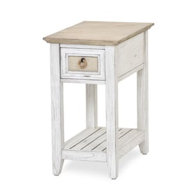 Sea Winds Captiva Island White Light Brown Chairside Table