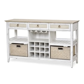 Sea Winds Captiva Island White Light Brown Sideboard with Wine Rack