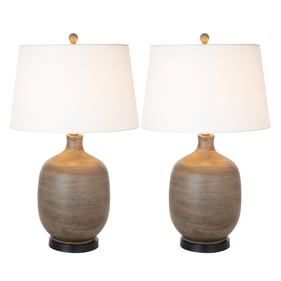 2 Sea Winds Lux Lighting Brown 28 Inch Table Lamps