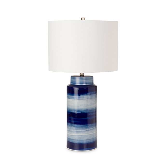 2 Sea Winds Lux Lighting Navy White 30 Inch Ceramic Table Lamps SEWN-LUX-099-NAVY