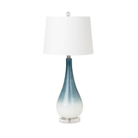 2 Sea Winds Lux Lighting Blue White 30.5 Inch Glass Table Lamps