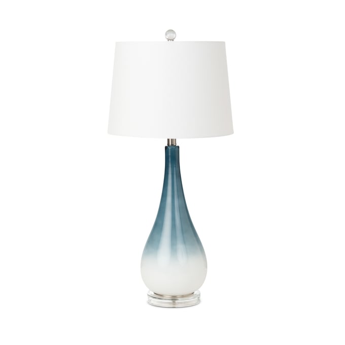 2 Sea Winds Lux Lighting Blue White 30.5 Inch Glass Table Lamps SEWN-LUX-106-BLUE-WHITE