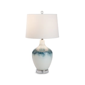 2 Sea Winds Lux Lighting Blue White 28.5 Inch Glass Table Lamps