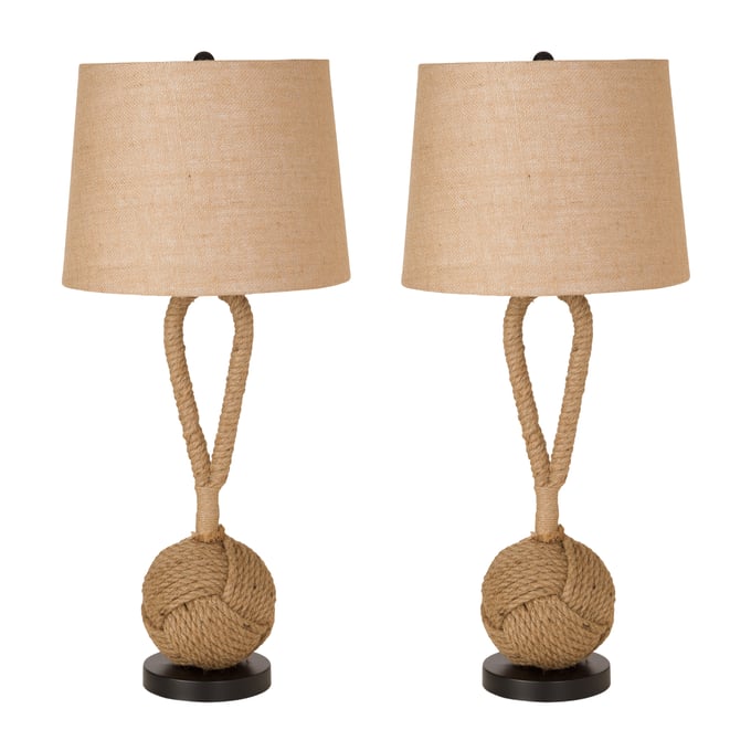 2 Sea Winds Lux Lighting Rope Natural 29 Inch Table Lamps SEWN-LUX-116-NAT