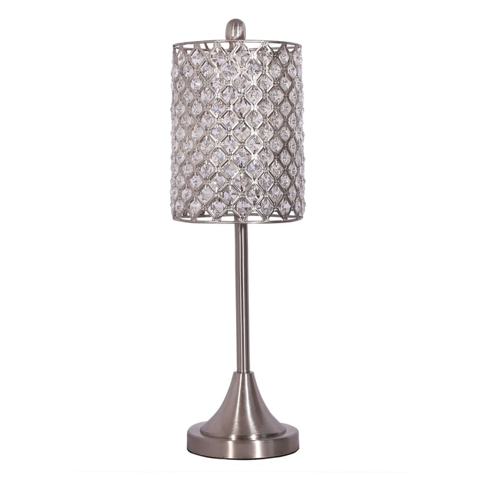 2 Sea Winds Lux Lighting Silver 27 Inch Metal Table Lamps SEWN-LUX-1712-BLING