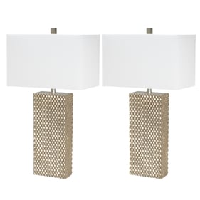 2 Sea Winds Lux Lighting Gold White 29 Inch Table Lamps