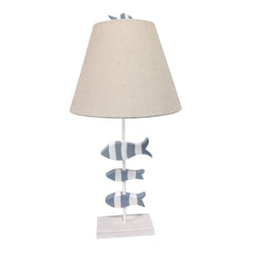 2 Sea Winds Lux Lighting Blue White Coastal Table Lamps