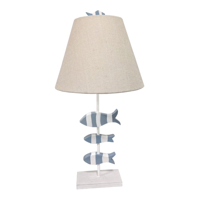 2 Sea Winds Lux Lighting Blue White Coastal Table Lamps SEWN-LUX-2051-BLUE-WHITE