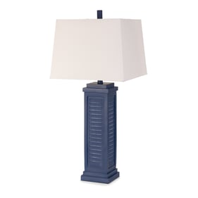 2 Sea Winds Lux Lighting Navy Blue 32 Inch Lamps With USB Port