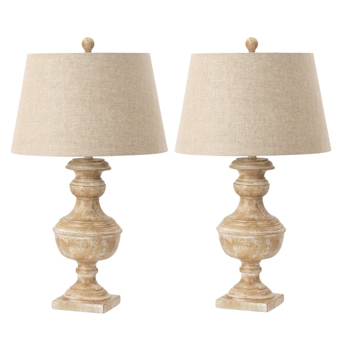 2 Sea Winds Lux Lighting Beige Cream 32 Inch Table Lamps SEWN-LUX-C01-BEIGE