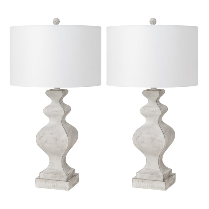 2 Sea Winds Lux Lighting White 32 Inch Table Lamps SEWN-LUX-C02-WHITE-USB