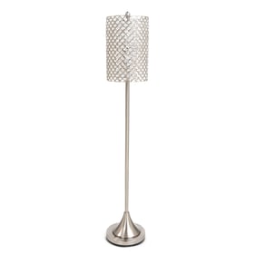 Sea Winds Lux Lighting Silver 62 Inch Bling Metal Floor Lamp