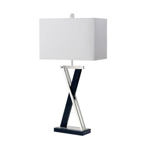 2 Sea Winds Lux Lighting Silver Black 28.5 Inch Metal Table Lamps