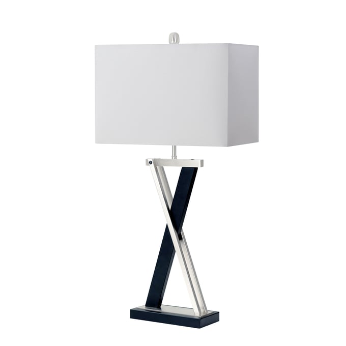 2 Sea Winds Lux Lighting Silver Black 28.5 Inch Metal Table Lamps SEWN-LUX-R001-SILVER-BLACK