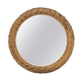 Sea Winds Maui Natural Woven Round Mirror