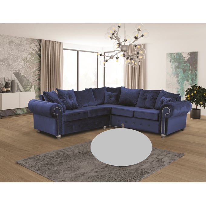 Skyler Designs Ashley Blue Sectional SKY-ASHLEY-SECTIONAL-BLUE