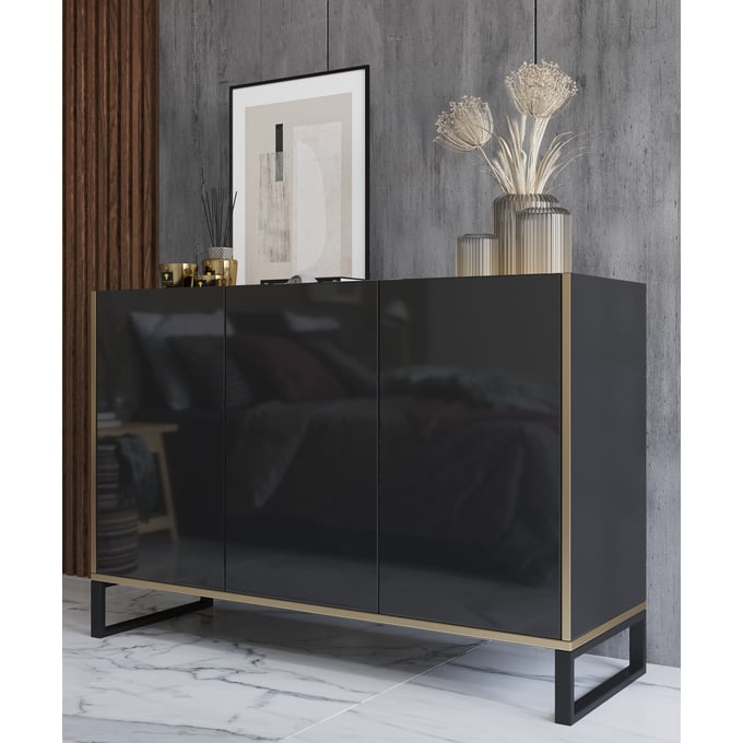 Skyler Designs Gloss Black Sideboard SKY-GLOSS-2-SIDEBOARD-BLACK