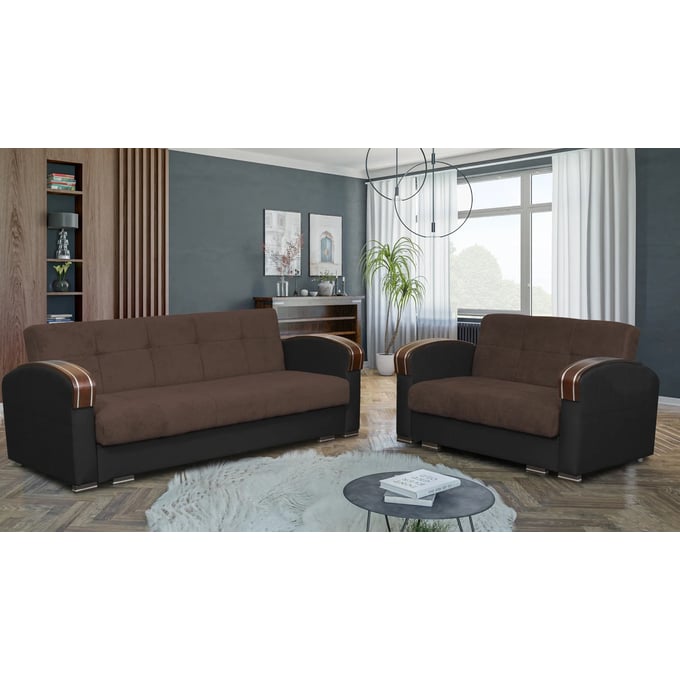 Skyler Designs Samantha Brown Sofa and Loveseat Set SKY-SAMANTHA-SOFA-LOVE-ST-BRN