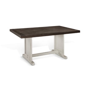 Purity Craft Zen White Dark Brown Wood Dining Table