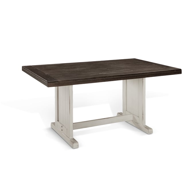 Purity Craft Zen White Dark Brown Wood Dining Table 0113EC-T