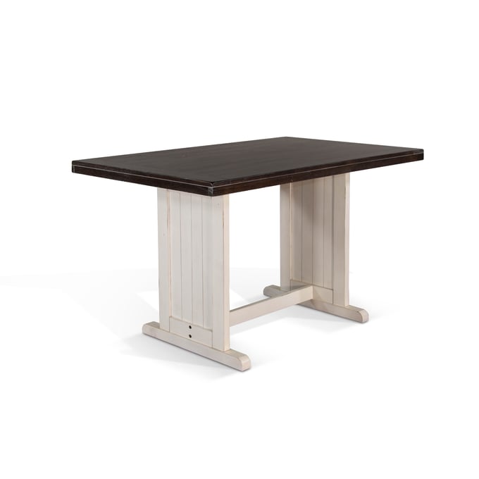 Purity Craft Zen White Dark Brown Counter Height Table 0114EC-T