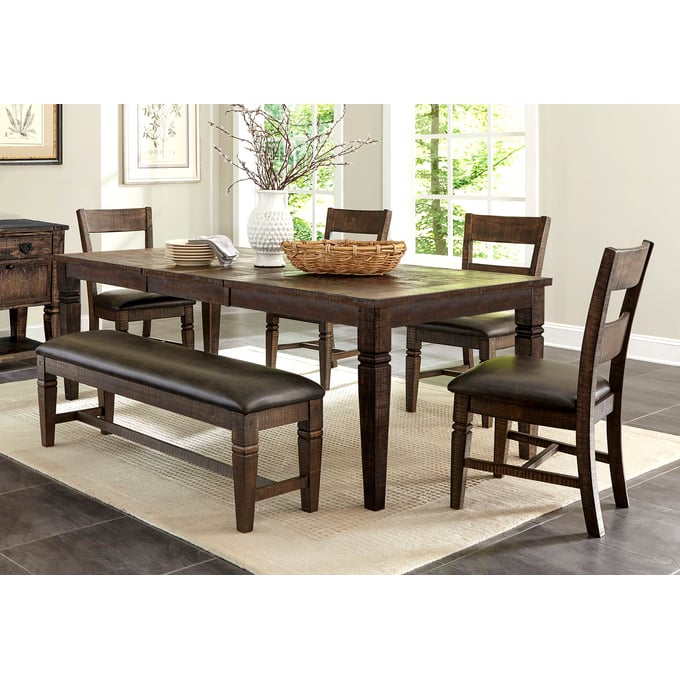 Purity Craft Allure Dark Brown Vinyl 6pc Dining Room Set 1012TL2-DR-S2