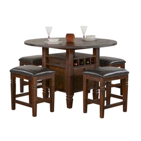 Purity Craft Allure Brown 5pc Counter Height Set