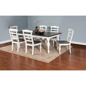 Purity Craft Zen White Dark Brown 7pc Dining Room Set