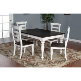 Purity Craft Zen White Dark Brown 5pc Dining Room Set