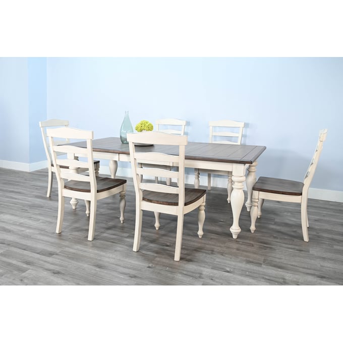 Purity Craft Onyx White 7pc Dining Room Set 1015MB-DR-S1