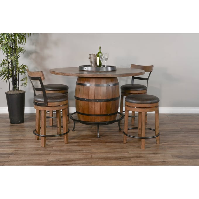 Purity Craft Eudora Natural 5pc Round Pub Set 1038BU-PUB-S3