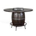 Purity Craft Round Pub Table with Wine Barrel Base