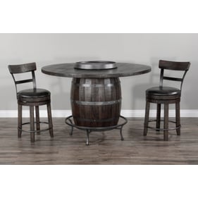 Purity Craft Allure Dark Brown 3pc Round Pub Table Set