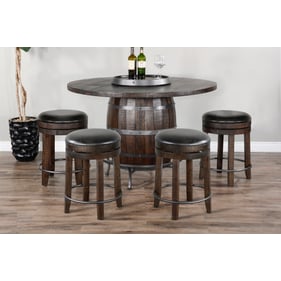 Purity Craft Allure Dark Brown 5pc Round Pub Table Set with Stool